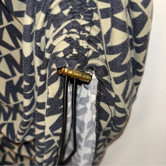 MICHAEL Michael Kors Signature MK Black and Olive Green Ruched Sheath Dress Sz S - Picture 6 of 8